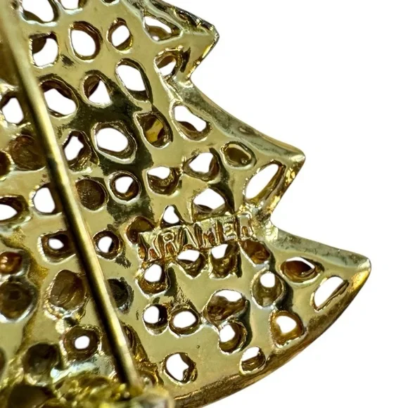 Vintage Kramer Christmas Tree Pin Brooch - Picture 9 of 10